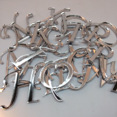 Spiegel Buchstaben 4 oder 8 cm hoch Auswahl A-Z Deko Schrift Alphabet Wunschtext - Bild 2 von 29