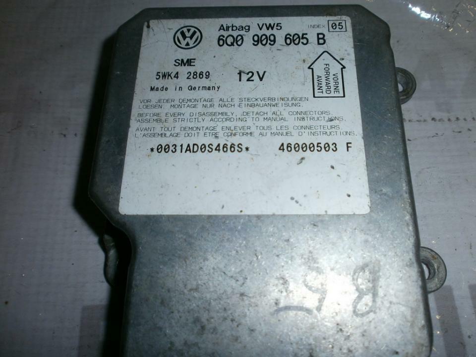Calculateur Airbag 6Q0909605 Pour Volkswagen Golf 1999 - Module Crash Sensors 5WK42866, Occasion Non Testé