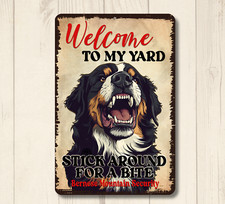 Bernese Mountain Welcome to Yard House Sign funny dog BMD metal warning security