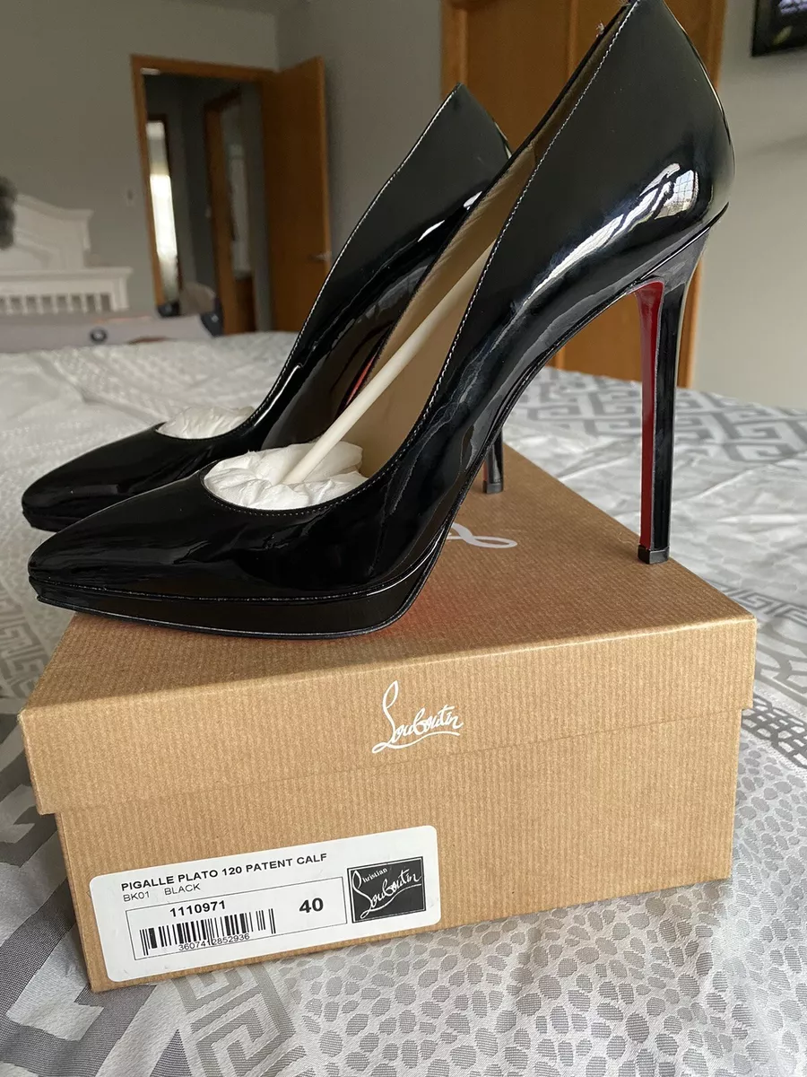 Christian Louboutin Pigalle Plato 120 Patent Calf leather, Sz 40