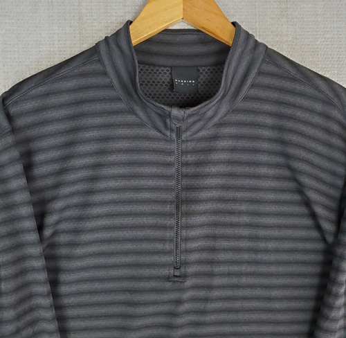 DUNNING Size 2XL Mens 1/4 Zip Lightweight Breathable Wind Shirt Black/Gray Golf - Picture 2 of 15