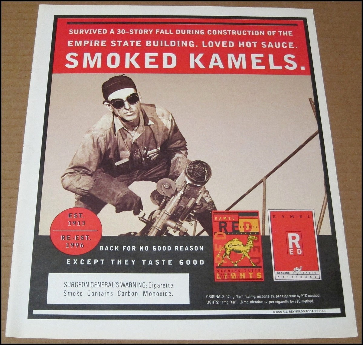 kamel red light cigarettes 1996 Store Poster ( Never Used ) Kamel Cigarettes, Red, Turkish &