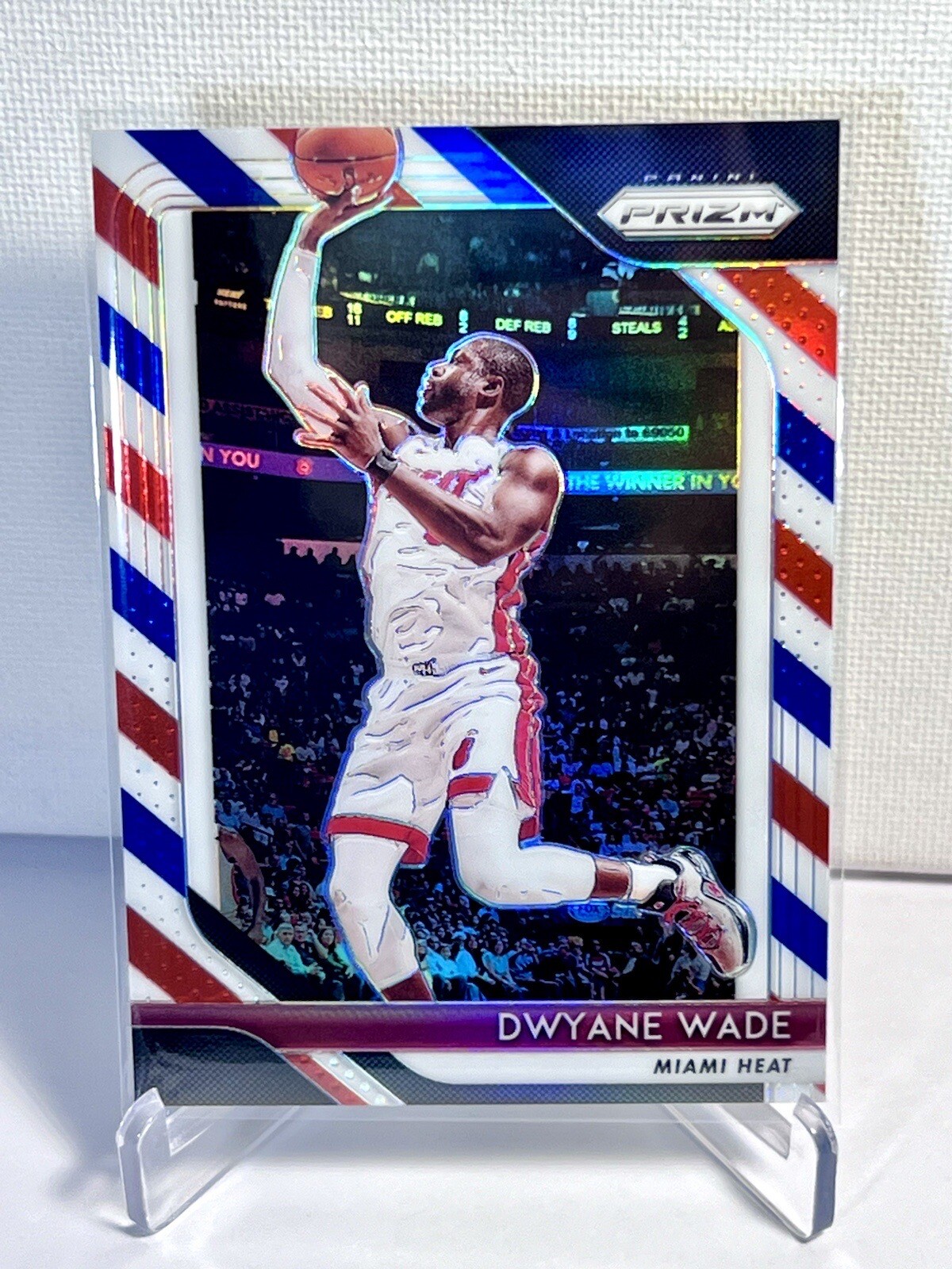 2018-19 Dwyane Wade Panini Prizm Red White Blue #206 Miami Heat