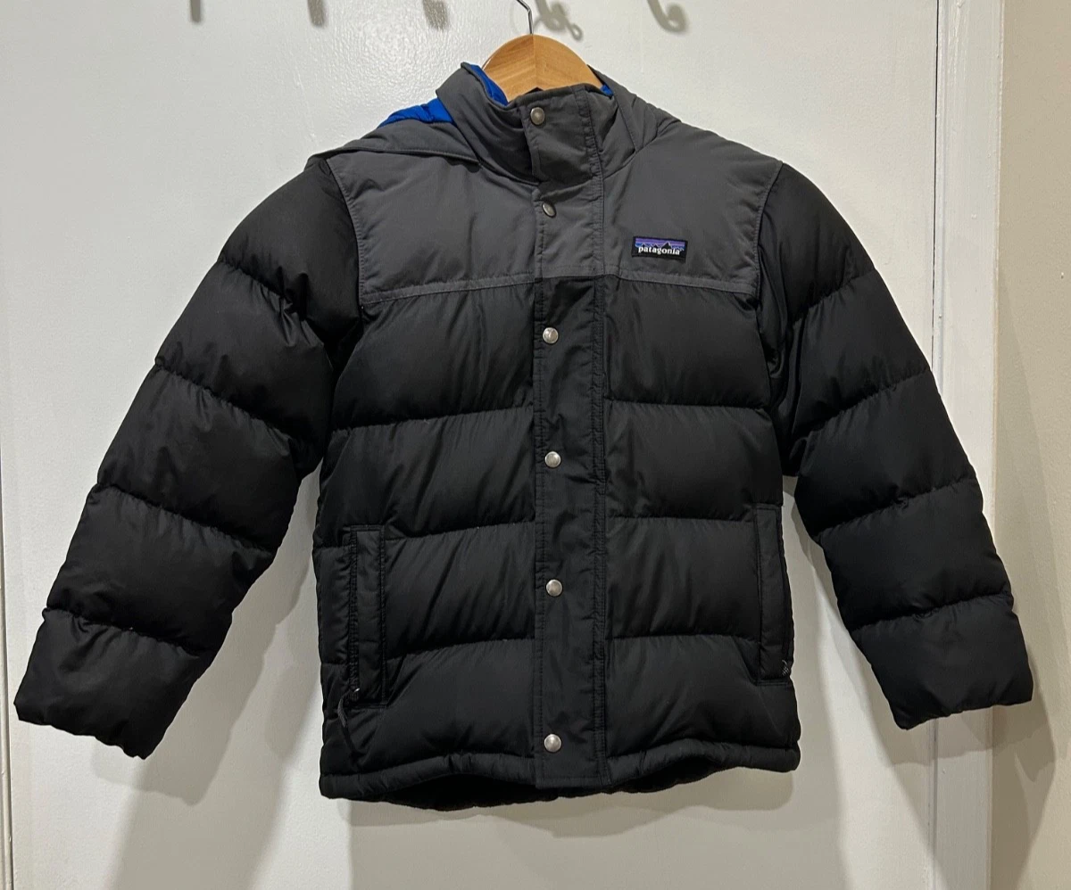 Patagonia Kids Black Puffer Jacket Hooded Size 7-8