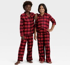 Kids' Plaid Holiday Matching Family Pajama Set - Wondershop  Red/Black XL