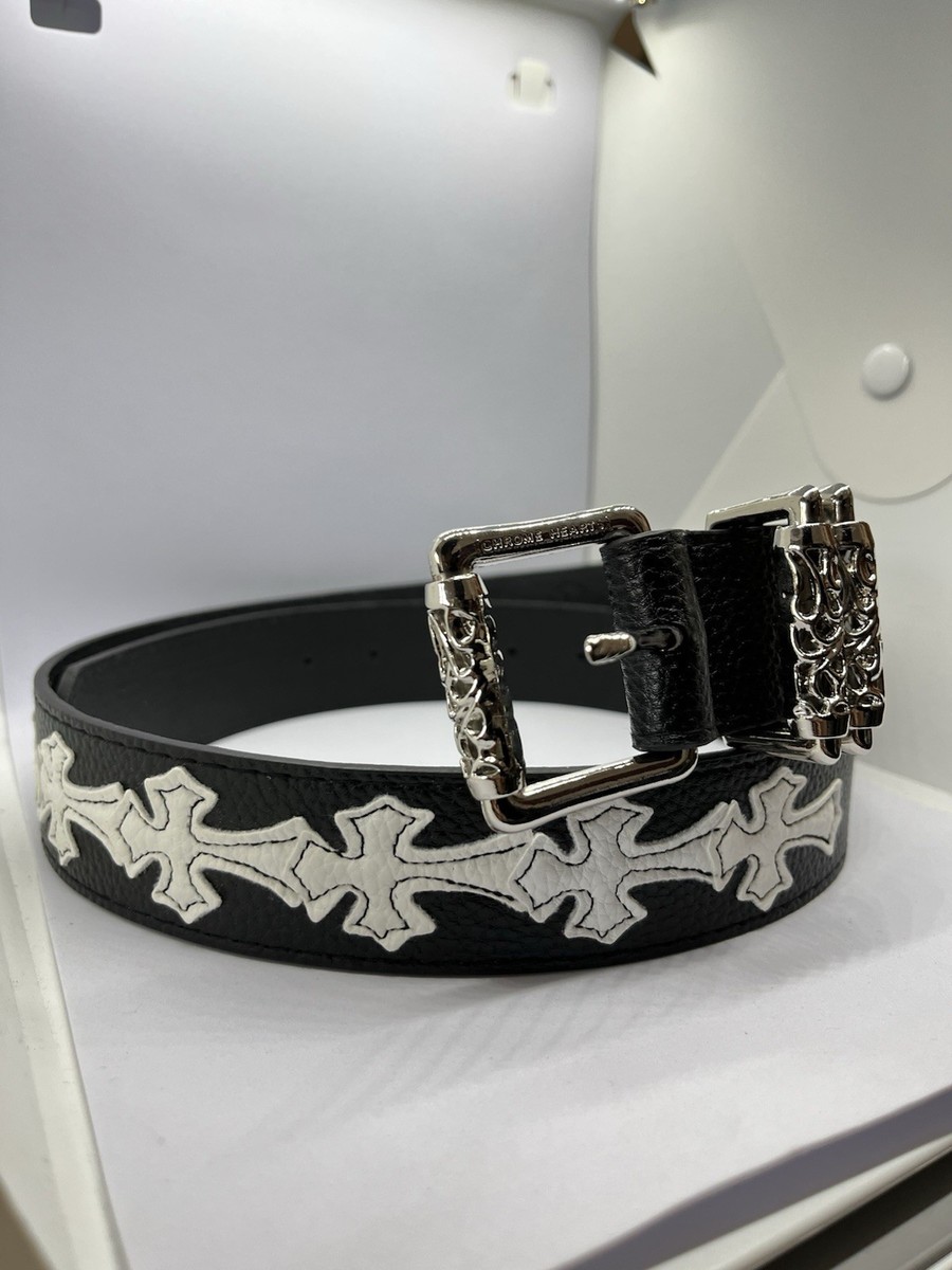 Chrome Style Y2K Black Hearts Belt with White Crosses and  display picture 2