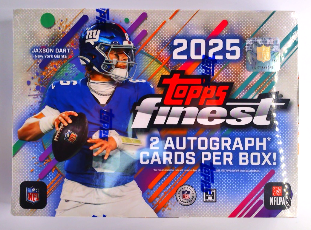 Topps Finest 2025 Hobby Box NFL Official, 60 Trading Cards inc. 2 Autographs