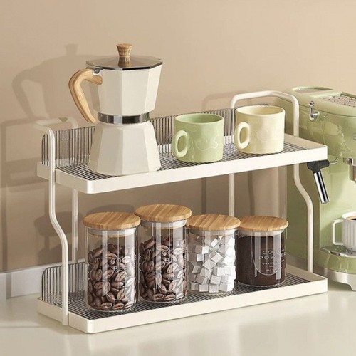 Double Shelf Cosmetics Storage Rack Counter Spice Countertop Organizer - Picture 12 of 12