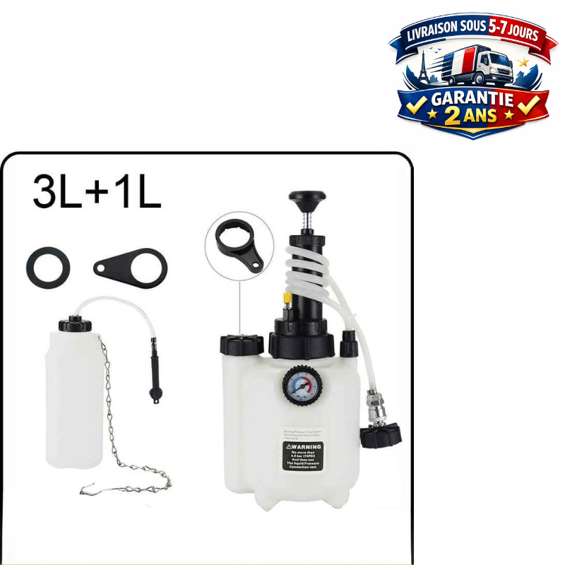 Purgeur de frein 3L + 1L contre les pédales molles pour retrouver un freinage hydraulique sûr