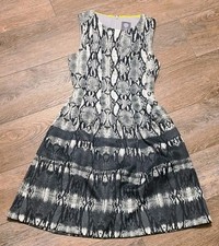 Vince Camuto Snake Print Sleeveless Dress Women In Gray White Black Size 2