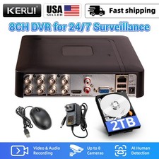 5 IN 1 8CH DVR H.265 1080P Video Recorder Preinstalled 2TB HDD for CCTV Cameras