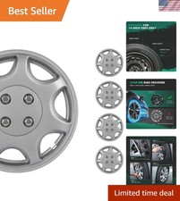 4pcs Set Of 14-inch Silver Hubcaps Can Be Easily Installed On Car Truck Suvs...