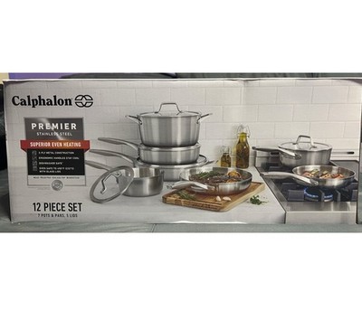 Calphalon Premier Stainless Steel 12 Piece Induction Cookware Set 3 Ply Pot Pan