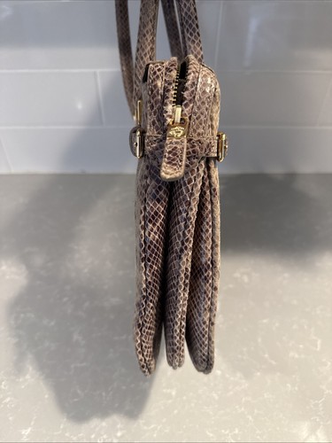 Borsa a tracolla vintage Brooks Brothers in pelle stampata pelle di serpente - Canada - Foto 4 di 10