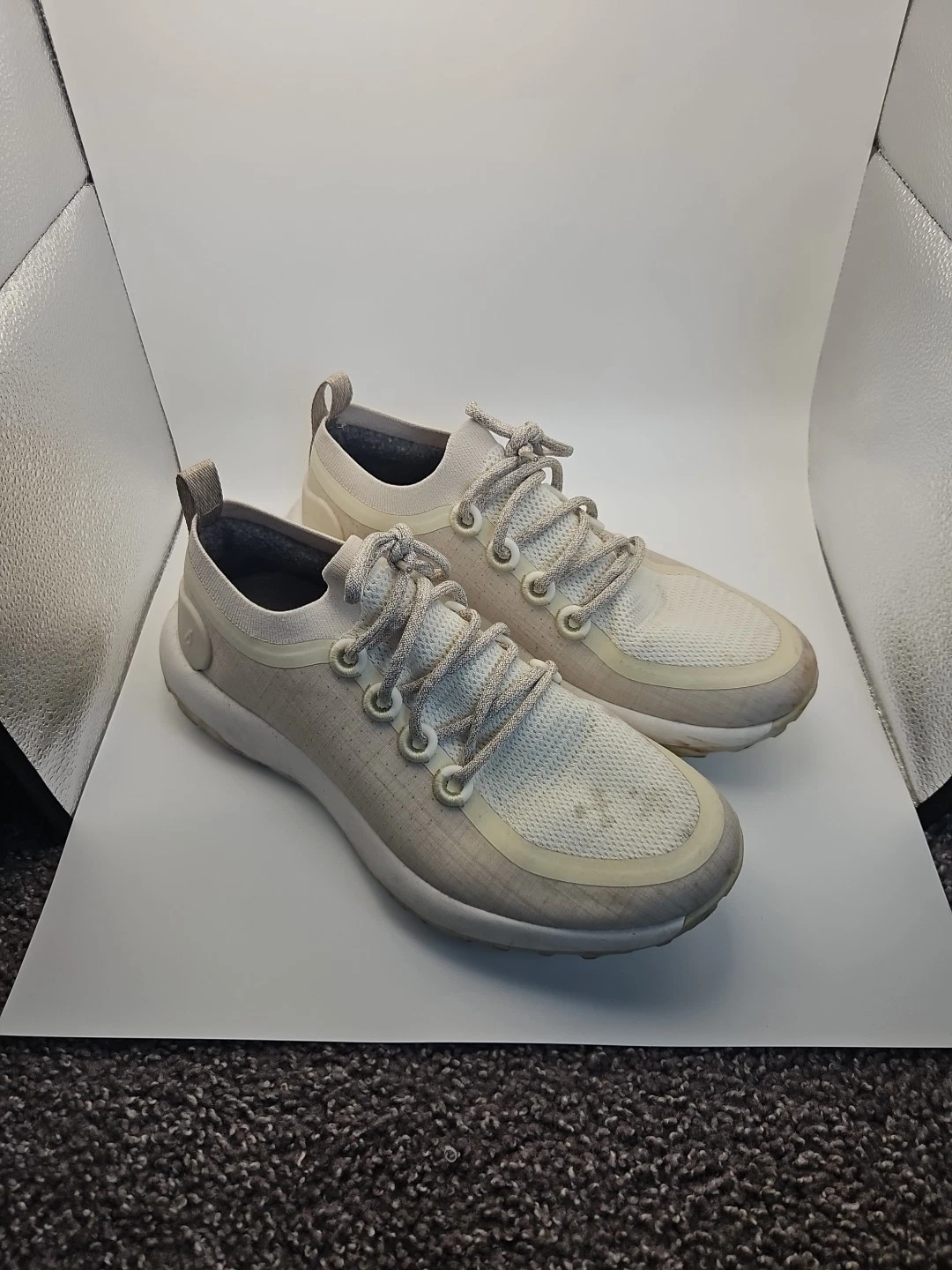 Allbirds Trail Runners SWT Men 10 White Cream Lace-Up Grip Running Good Cond.