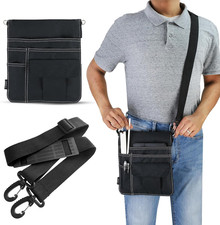 Waitress Apron with 5 Pockets - Black Server Apron with Adjustable/Removable Wai