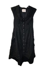 Anthropologie Postmark Womens Size 04 Black Button Up Dress Sleeveless Collared