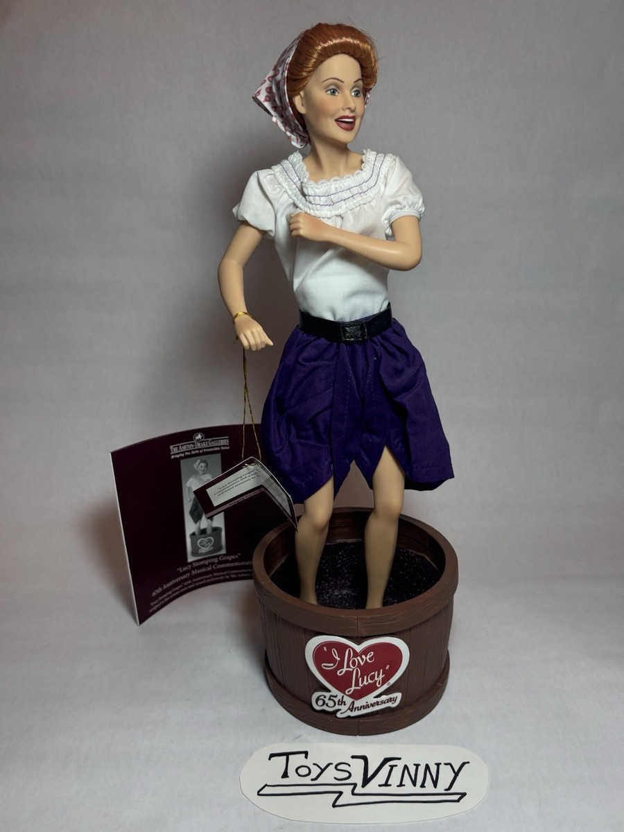 Ashton Drake I Love Lucy Porcelain Doll Lucy Stomping Grapes 65th