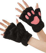 Cat Paws Gloves Fingerless Bear Furry Paw Cute Hand Gear Cosplay Costume Acce...