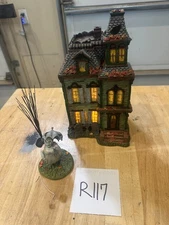 Dept 56 Hazel's Haunted House Box Set: Silver Snow Village Halloween 6004821