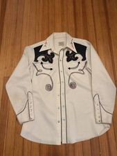 Vintage H Bar C Western Pearl Snap Shirt Mens 16.5 XL USA Ranchwear cowboy