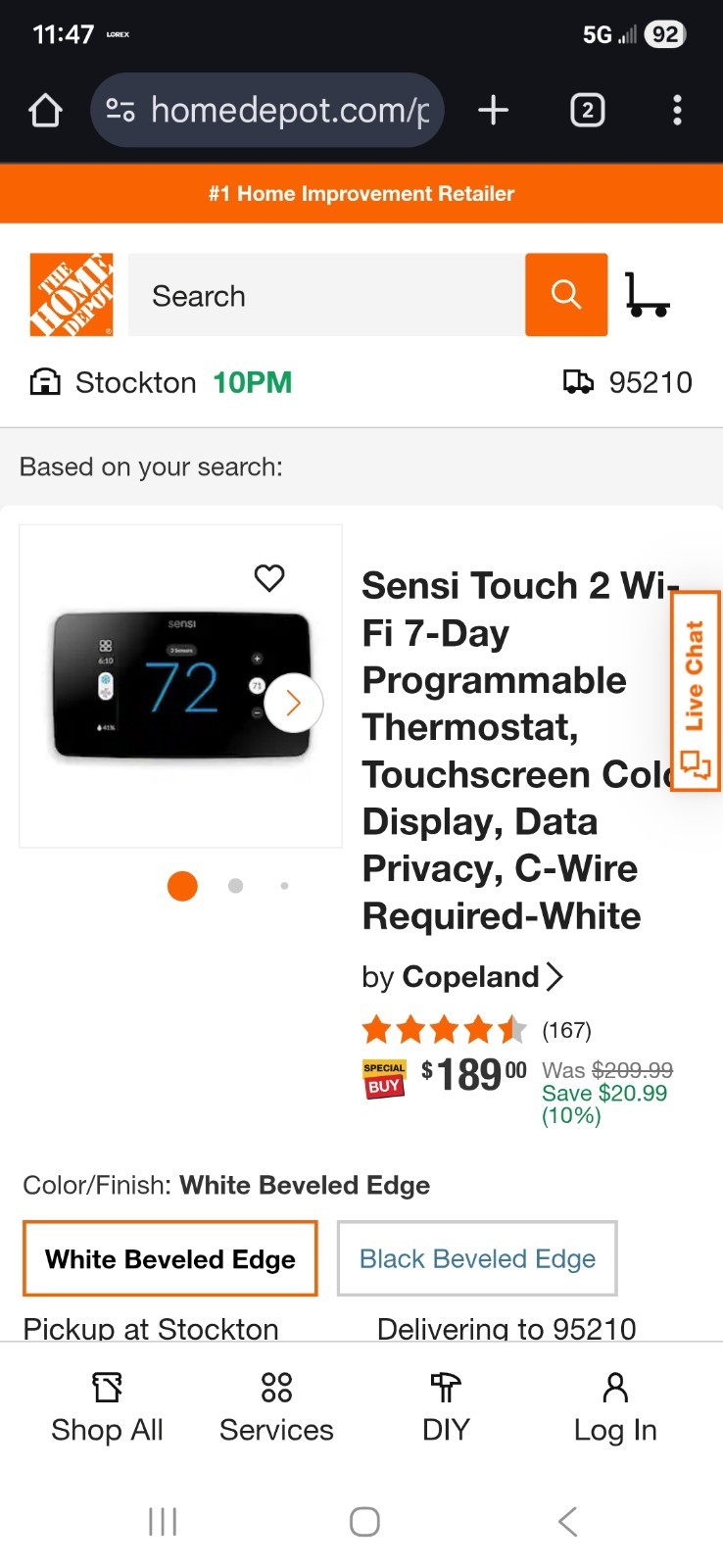 Sensi Touch 2 Smart Thermostat