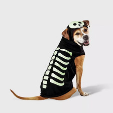 Boots  Barkley Skeleton Glow Reflective Halloween Hoodie Dog Size M