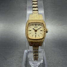 Citizen CQ Watch Women 16mm Champagne Dial Gold Tone 3220-891422 New Battery