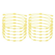 10 Pcs Bracelet 7 Knot Handmade Adjustable String Protection Cord Yellow