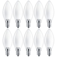 10 X Philips Led Filament Kerzen 4,3W = 40W E14 Matt 470Lm 840 Neutralweiß 4000K