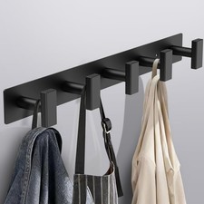 Coat Rack Wall Mount - 5 Coat Hooks, Towel Racks for Bathroom Robes Bags Keys...