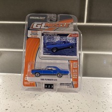 Greenlight Muscle Car Garage 1969 Plymouth GTX BLUE MACHINE 1:64 Diecast