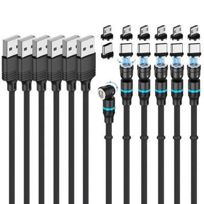 Pack Magnetic Charging Cable 1.6-10ft USB C Micro USB Fast Charger