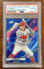 2022 Topps Chrome Cosmic TJ Friedl RC BLUE MOON REFRACTOR /99 PSA 10 REDS RC