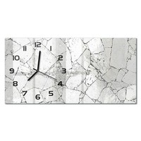 Glasuhr Glas-Wanduhr Mit Leisem Uhrwerk Steinmauer Schwarze Zeiger 60X30 Cm