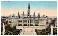 Vintage Postcard Vienna Rathaus City Hall Austria Architectural View