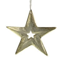 Riffelmacher WeihnachtsanhäNger Stern Im Stern Goldfarben Ø 15 Cm - Aluminium