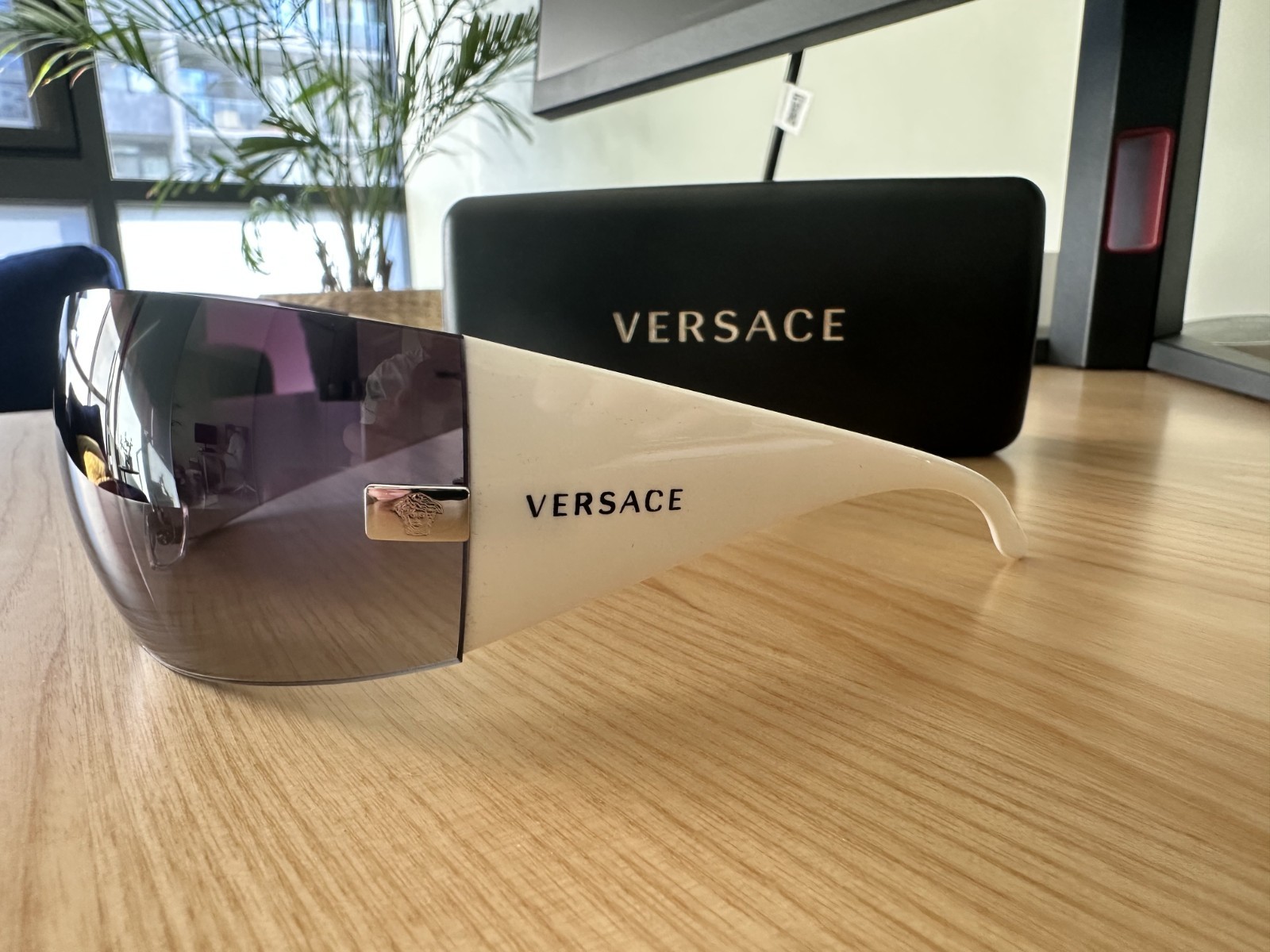 Versace 0VE2054 10008G Silver-White/Grey Gradient Shield Women's Sunglasses thumbnail 4