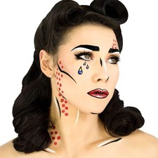 Kit de Maquillaje Arte Pop Woochie Elegante Vestir Halloween Adulto Disfraz Accesorio