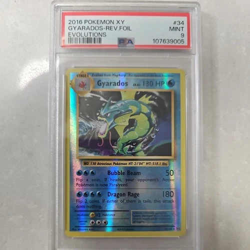 GYARADOS-REV.FOIL EVOLUTIONS POKEMON XY EVOLUTIONS 2016 34 PSA 9