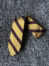Vintage Brooks Brothers Striped Preppy Tie All Silk Made In USA Gold Red Navy
