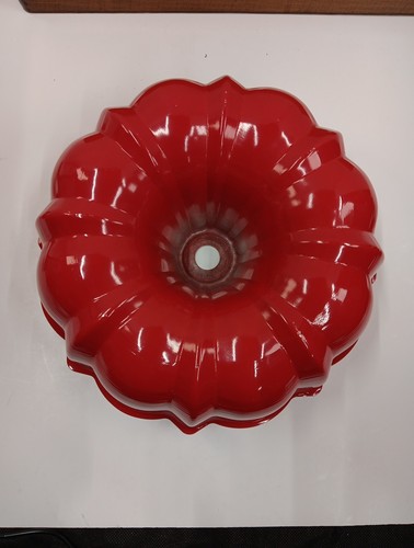 VINTAGE NORDIC WARE USA geformtes klassisches Aluminiumbündel Pfanne 10,25" rot außen - Bild 4 von 6