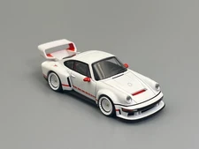 Porsche 911 Singer DLS Turbo 964 Widebody Matte White Poprace 1/64 scale