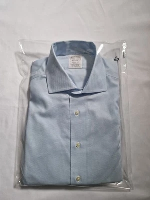 Brooks Brothers Blue Formal Shirt 15 Soho Extra Slim Fit Textured Cutaway 32 - Image 1 of 4