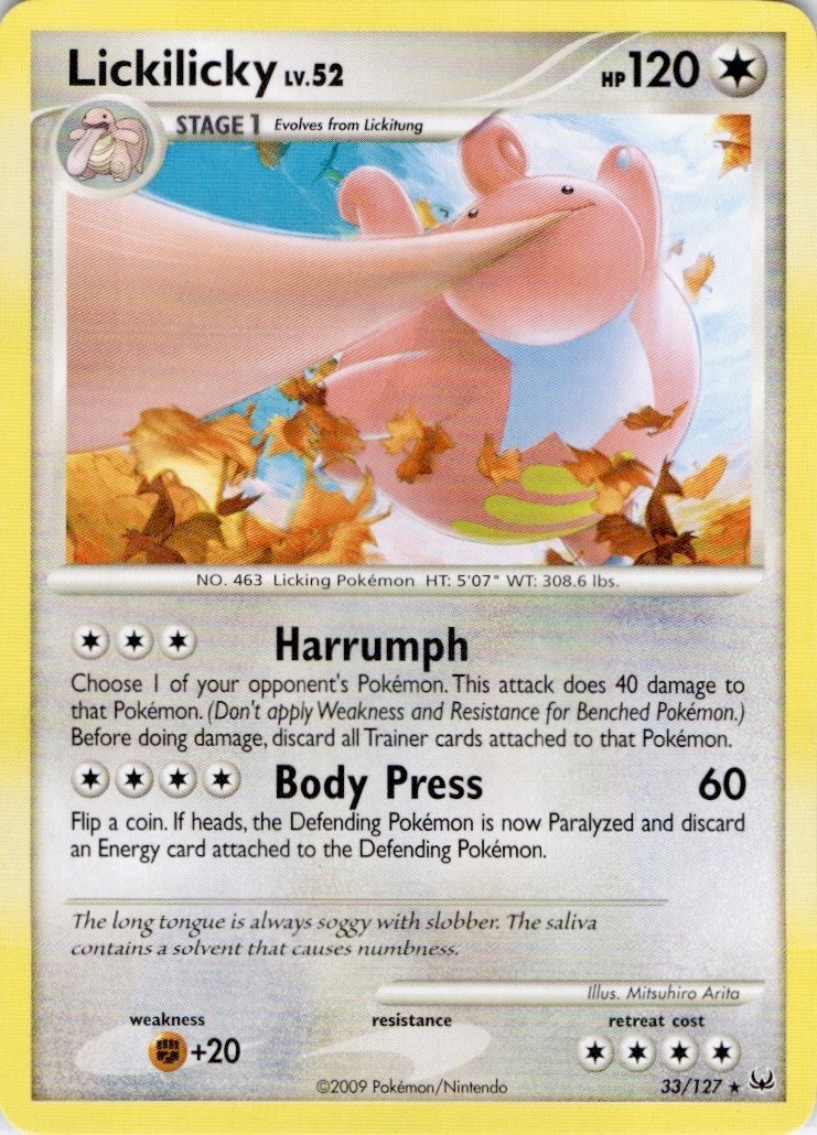 Lickilicky 33/127 Rare Platinum Pokemon Near Mint