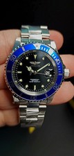 NEW Invicta Pro Diver Quartz 43mm Black Dial Blue Bezel Silver Band FREE EXTRAS