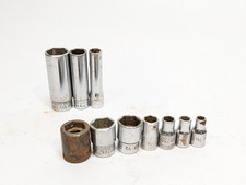 Set / Mixed Lot of (10) Snap on Tools SAE Sockets 1/4