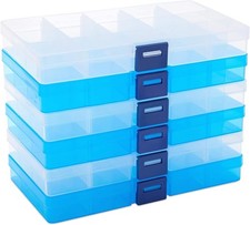 6 Pack Clear Jewelry Box Plastic Bead Storage Craft Container Earrings Organizer