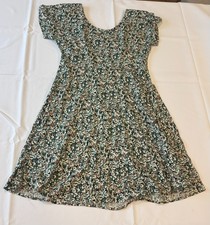 Vintage All That Jazz Dress Juniors 5/6 Blue Floral Y2K Cottagecore Boho 90s