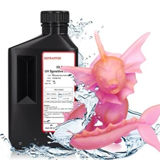 RepRapper Dual Color Water Washable 3D Printer Resin, 405nm Fast UV-Curing Co...
